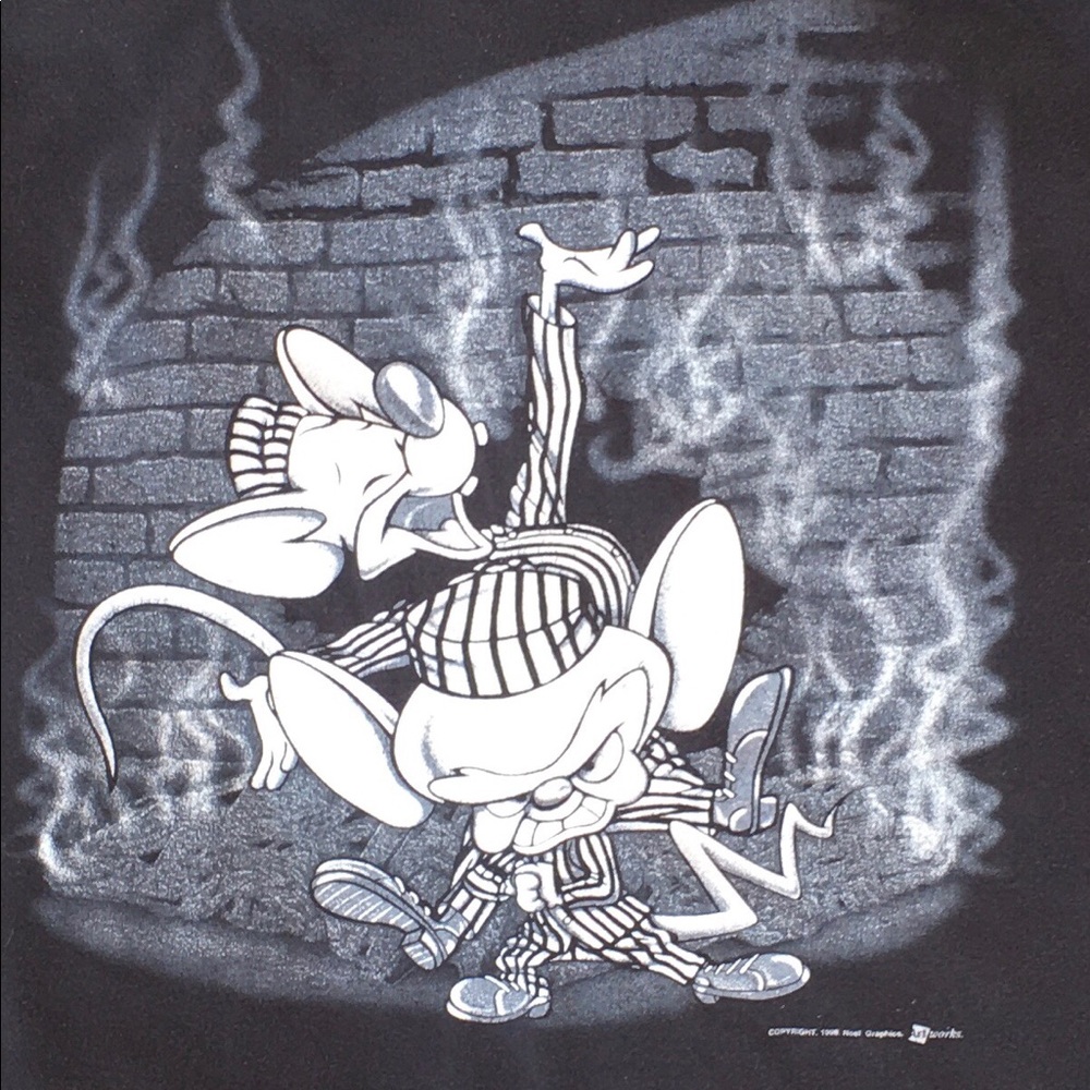 Vintage 1998 Pinky & The Brain Mugshot Tee Sz XL